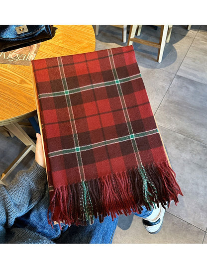 Scarvii - Chunky Plaid and Color-Blocking Winter Scarf for Women