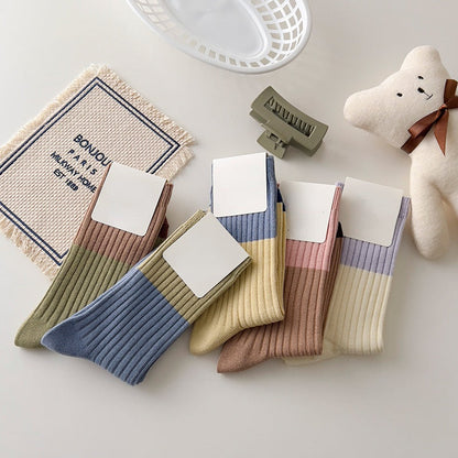 Rufia - 5 Pairs Contrast Stripe Socks