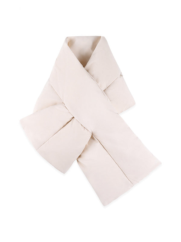 White Duck Down Keep Warm Solid Color Shawl&Scarf