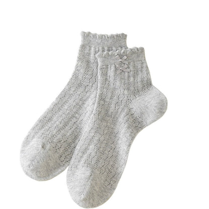 Rufia - Bow Mesh Ankle Socks For Summer – Light &amp; Cute