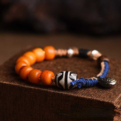 Tibetan Style Woven Bracelet, Agate, Bead, Cotton Thread, Bracelet Headgear, Minority Ethnic Style Couple Bracelet Gift