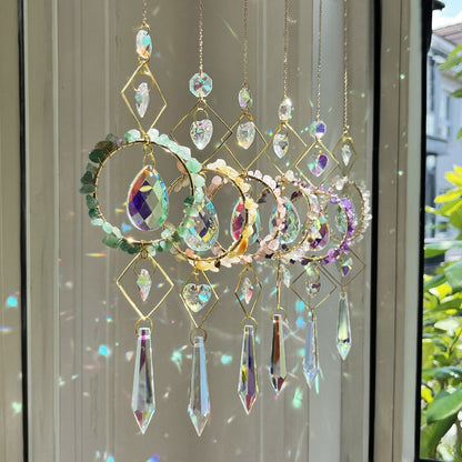 Colorful Stone Cross Crystal Home Hangings