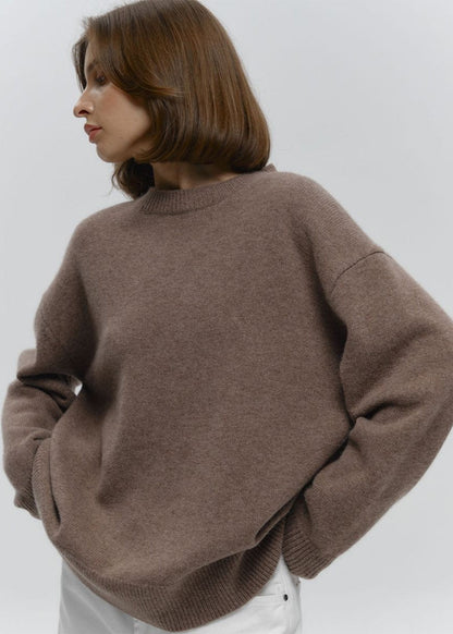 Relaxed Knit Pullover Sweater In Midweight Blend