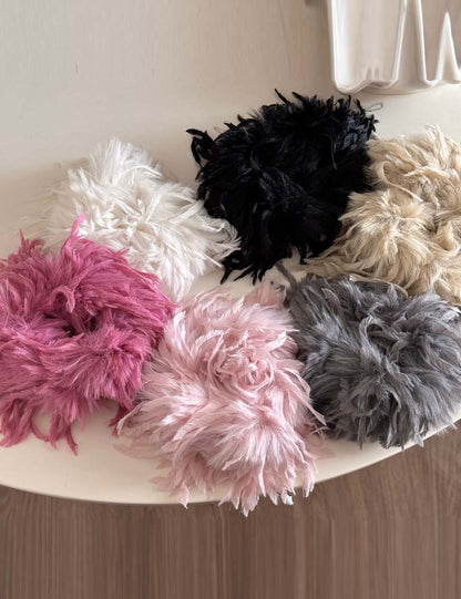 Soft Long Fuzzy Fluffy Fur Hair Tie