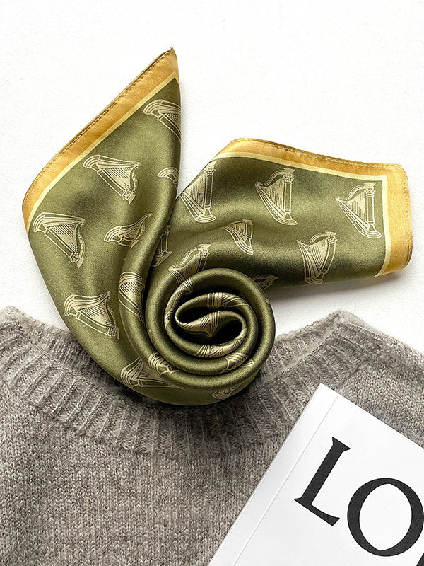 Urban Ink Green Mulberry Silk Square Scarf
