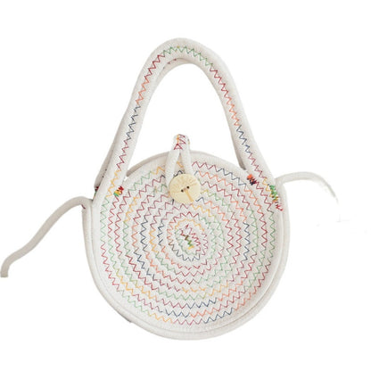 Cosbai - Boho Woven Tote Bag with Button Closure