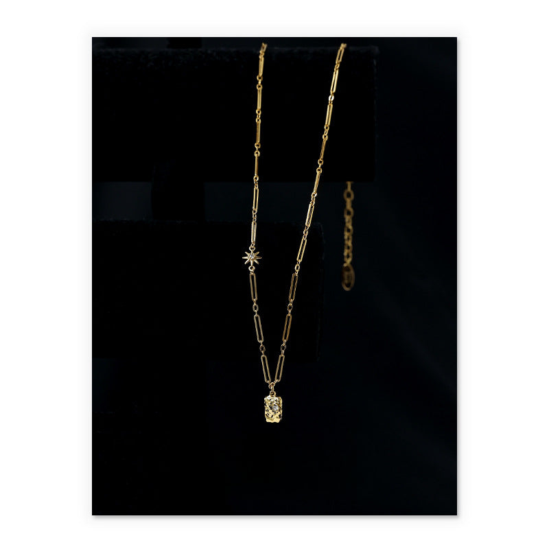 Vintage  Diamond Square Necklace