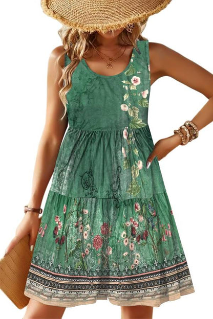 Womens Summer Sundress Boho Floral Casual Tank Dresses