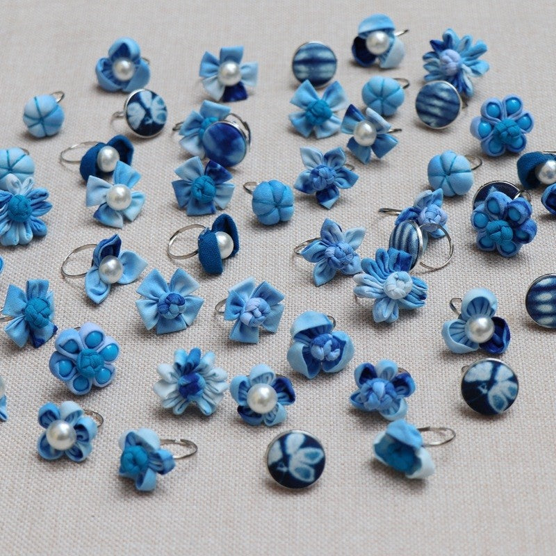 Dali Tie Dye Blue Fabric Ring