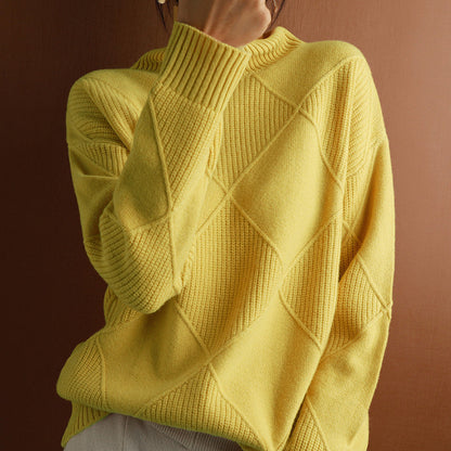 Long Sleeves Keep Warm Loose High Neck Sweater