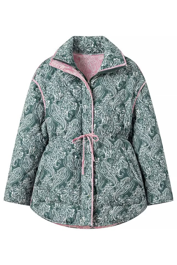 Fashionable and Casual Loose Cotton Printed Long-sleeved Jacket