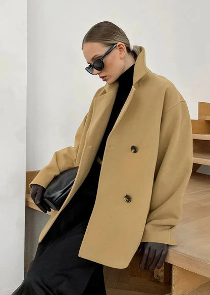 Double Breasted Wool Coat With Relaxed Fit