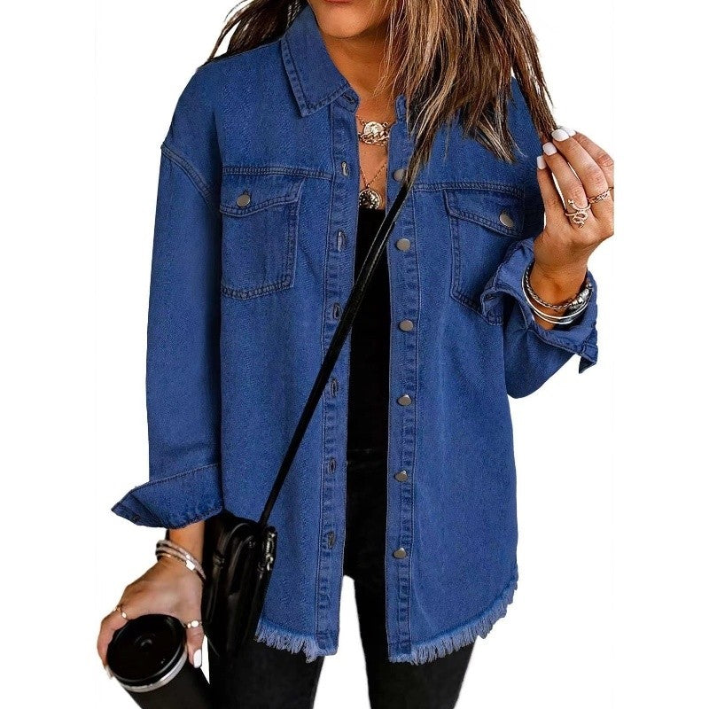 Solid Color Denim Shirt