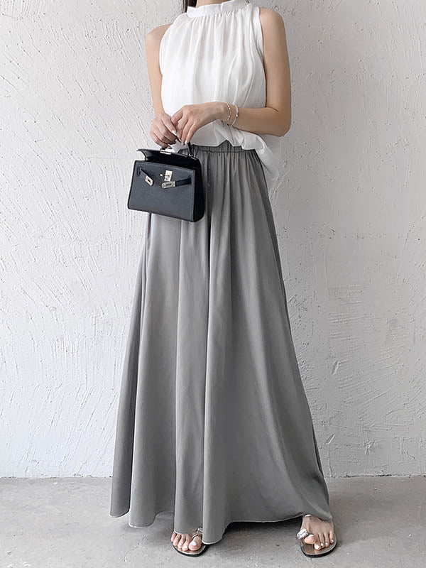 Wide Leg Loose Solid Color Casual Pants Bottoms