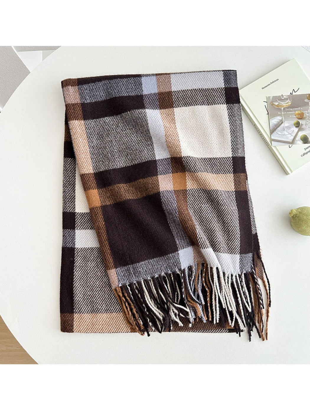 Scarvii - Colorblock Plaid Winter Scarf for Women