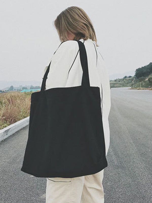 Simple Solid Color Canvas Bag