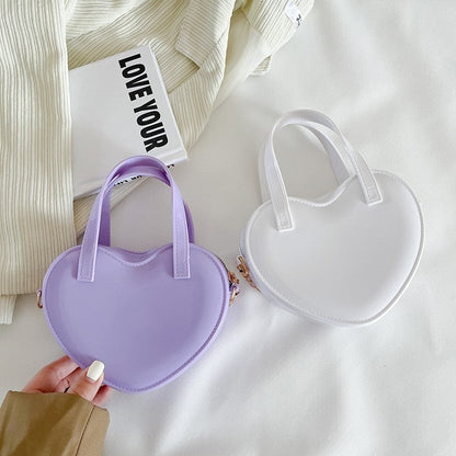 Candy Color Heart Shape Mini Handbag
