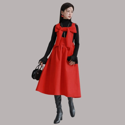 Bowknot Suspender Skirt