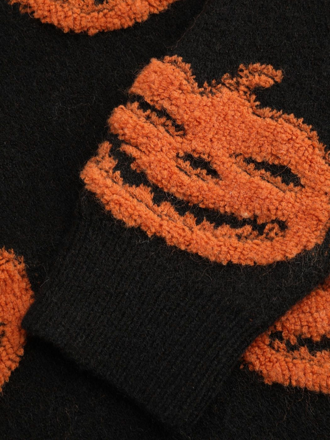 Crosa - Colorblock Pumpkin Jacquard Knit Halloween Sweater