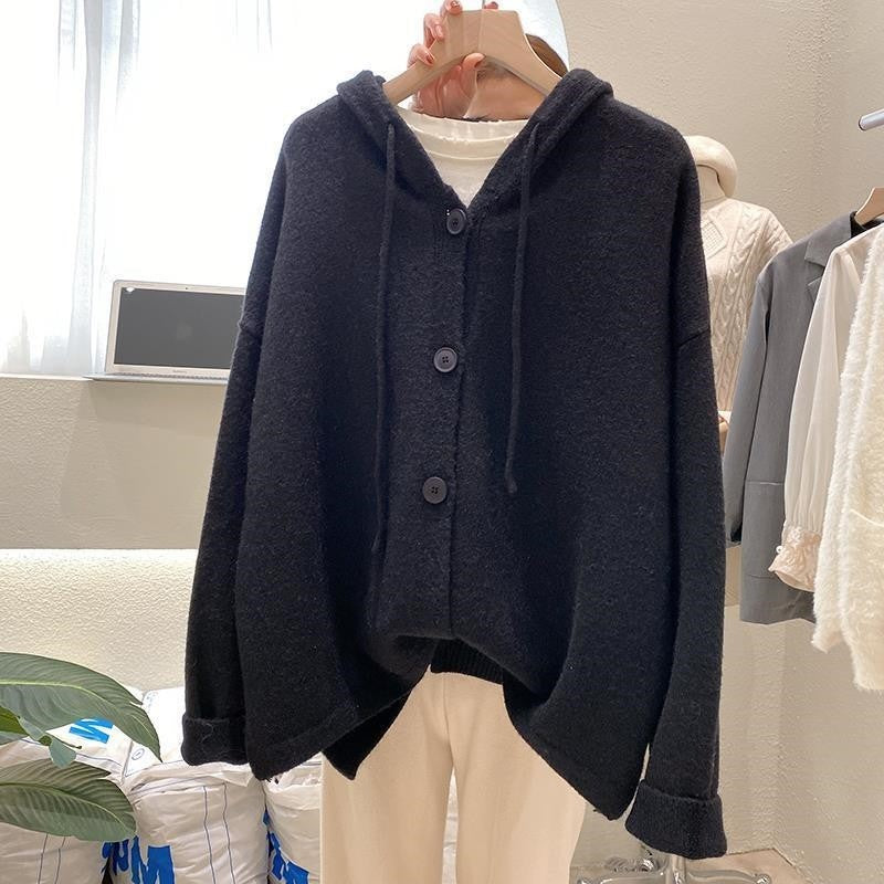 Women's Hooded Knit Cardigan Short Spring Sweater