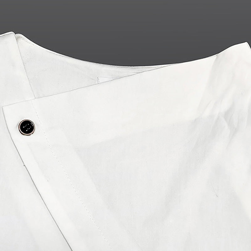 Long Sleeves Asymmetric Buttoned Split-front Blouses&shirts Tops