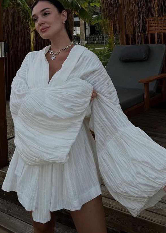 Lightweight Kimono Set In Soft White Fabric