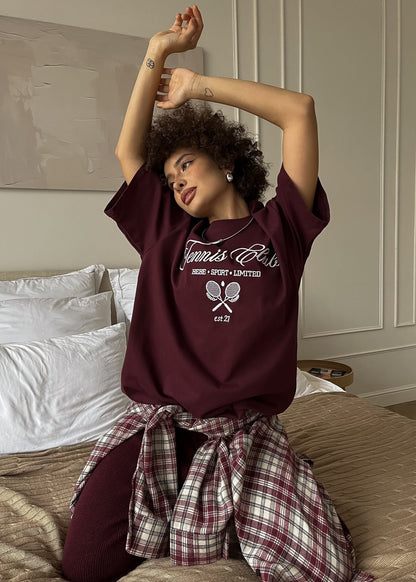 Oversized Cotton Graphic Sporty T Shirt