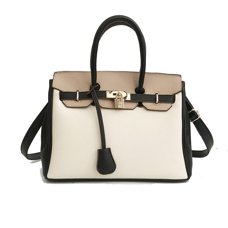One Shoulder Lychee Pattern Birkin Bag