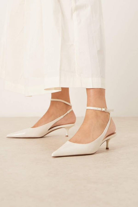 White Pointed-Toe Stiletto Sandals
