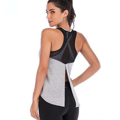 Sports Vest Split Mesh Breathable Yoga Clothing Fast Drying Moisture Absorption Yoga Vest For Women