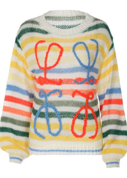 Sheer Knit Multicolor Oversized Sweater