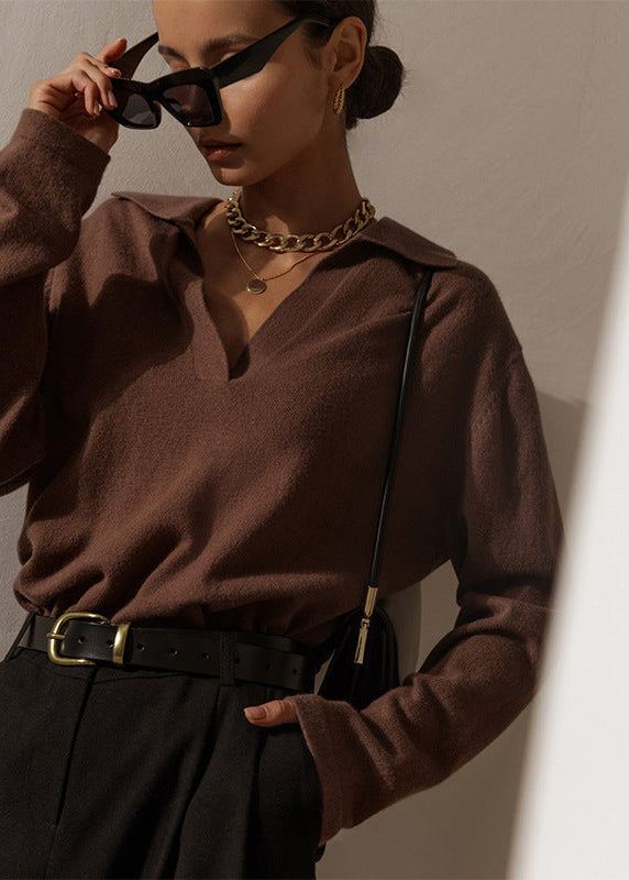 Soft Knit Polo Sweater In Plush Knit Fabric