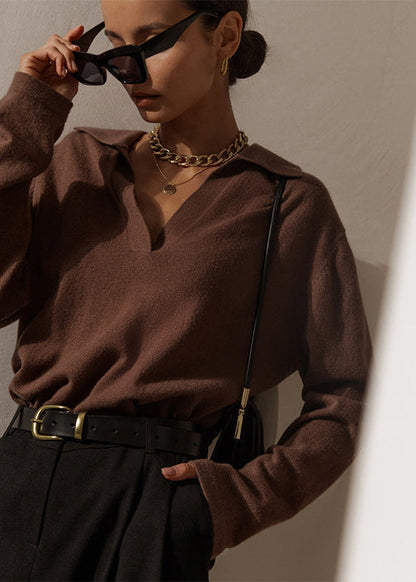 Soft Knit Polo Sweater In Plush Knit Fabric