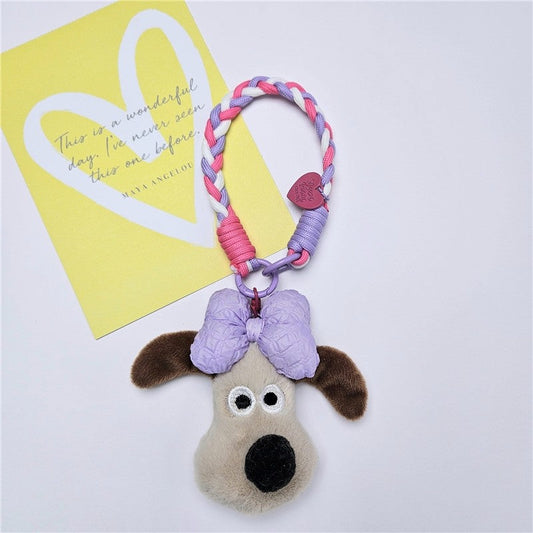 Cartoon Bow Dog Head Pendant