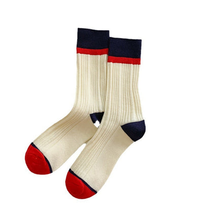 Rufia - Color-Block Textured Socks - Stylish &amp; Soft