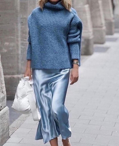 Satin Midi Skirt