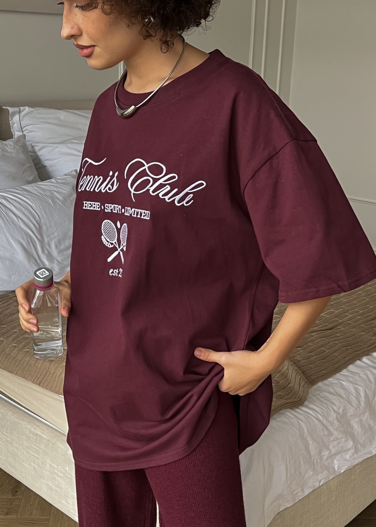 Oversized Cotton Graphic Sporty T Shirt