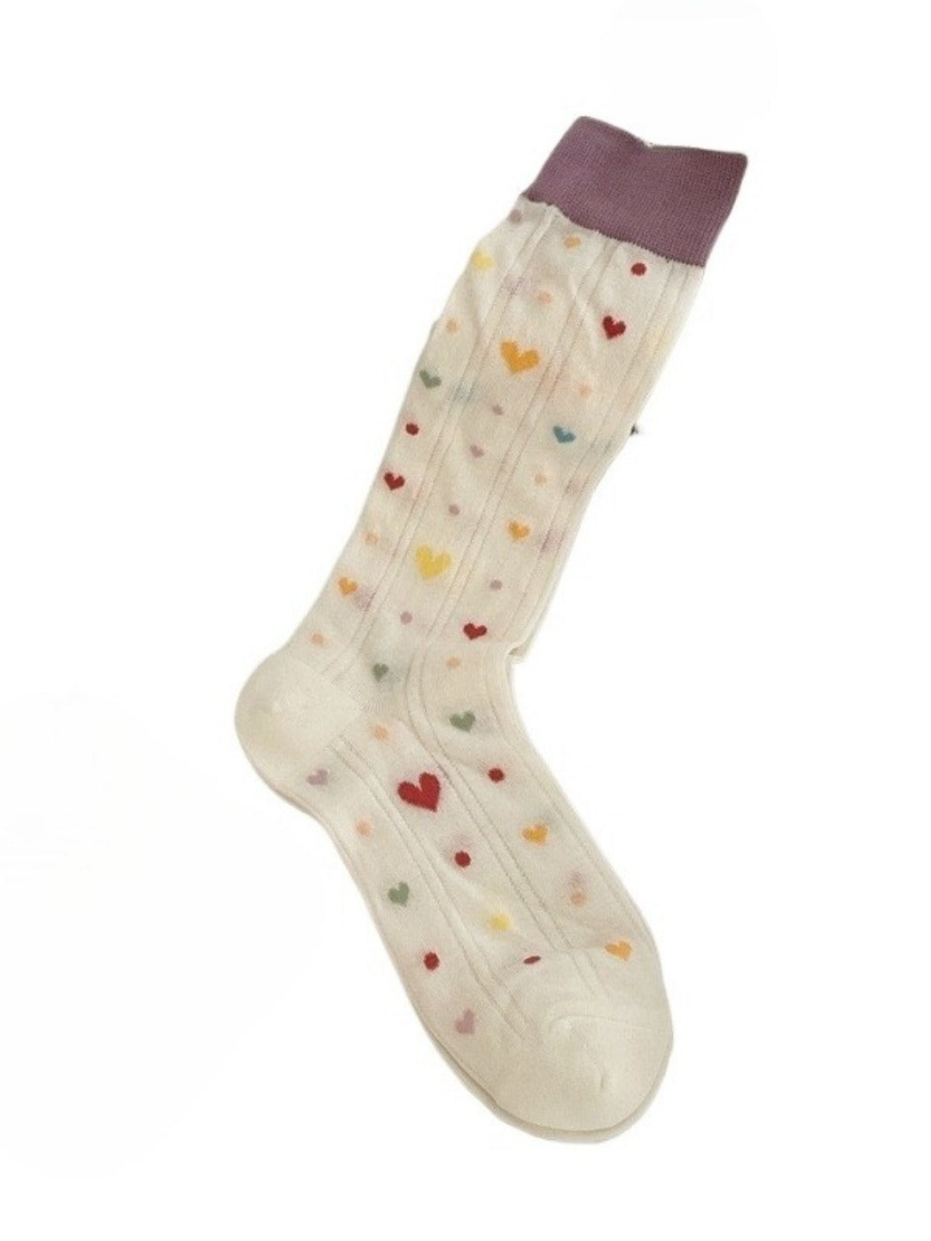 Rufia - Cute Breathable Mid-calf Socks with Polka Dot