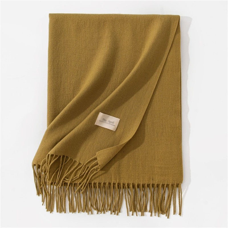 Solid Color Winter Warm Imitation Cashmere Shawl Scarves