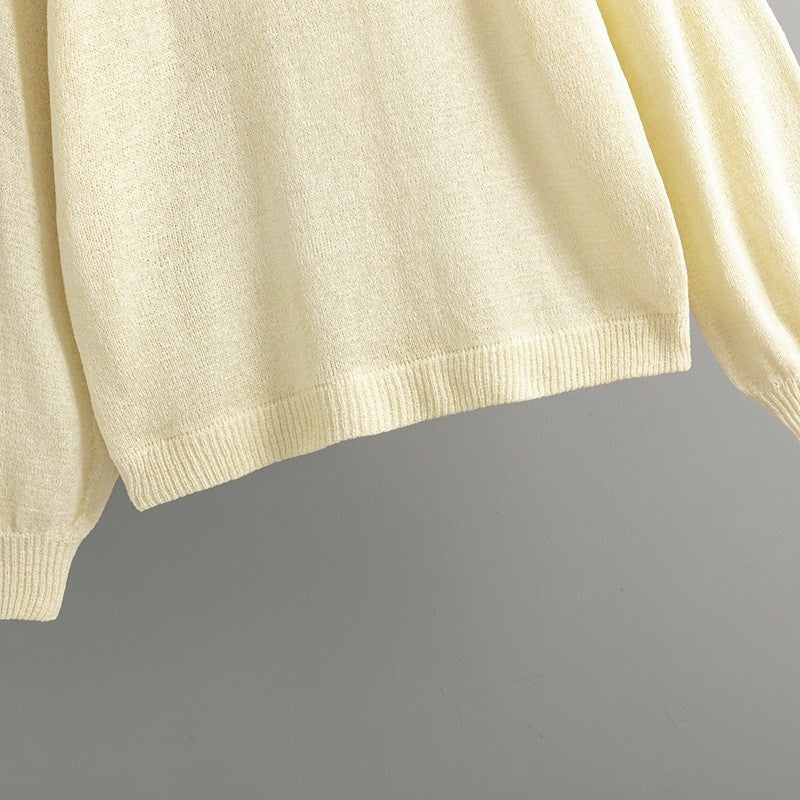 Round Neck Solid Color Loose Pullover Sweater