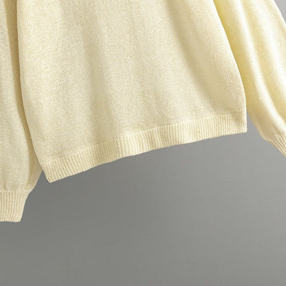 Round Neck Solid Color Loose Pullover Sweater