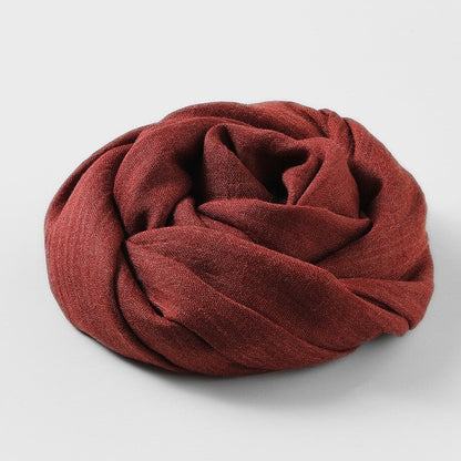 Solid Color Cotton And Linen Beach Long Scarf
