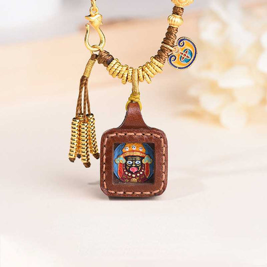 Tibetan Ethnic Style Pendant Rope Zakilam Tangka Women'S Neck Hanging Gold Yellow God Of Wealth Hanging Rope