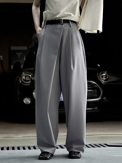 Loose Wide Leg Solid Color Casual Pants Bottoms Trousers