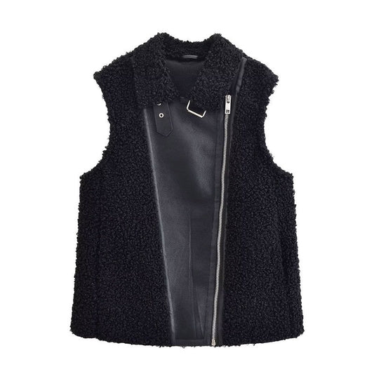Faux Shearling Vest Street Fashion