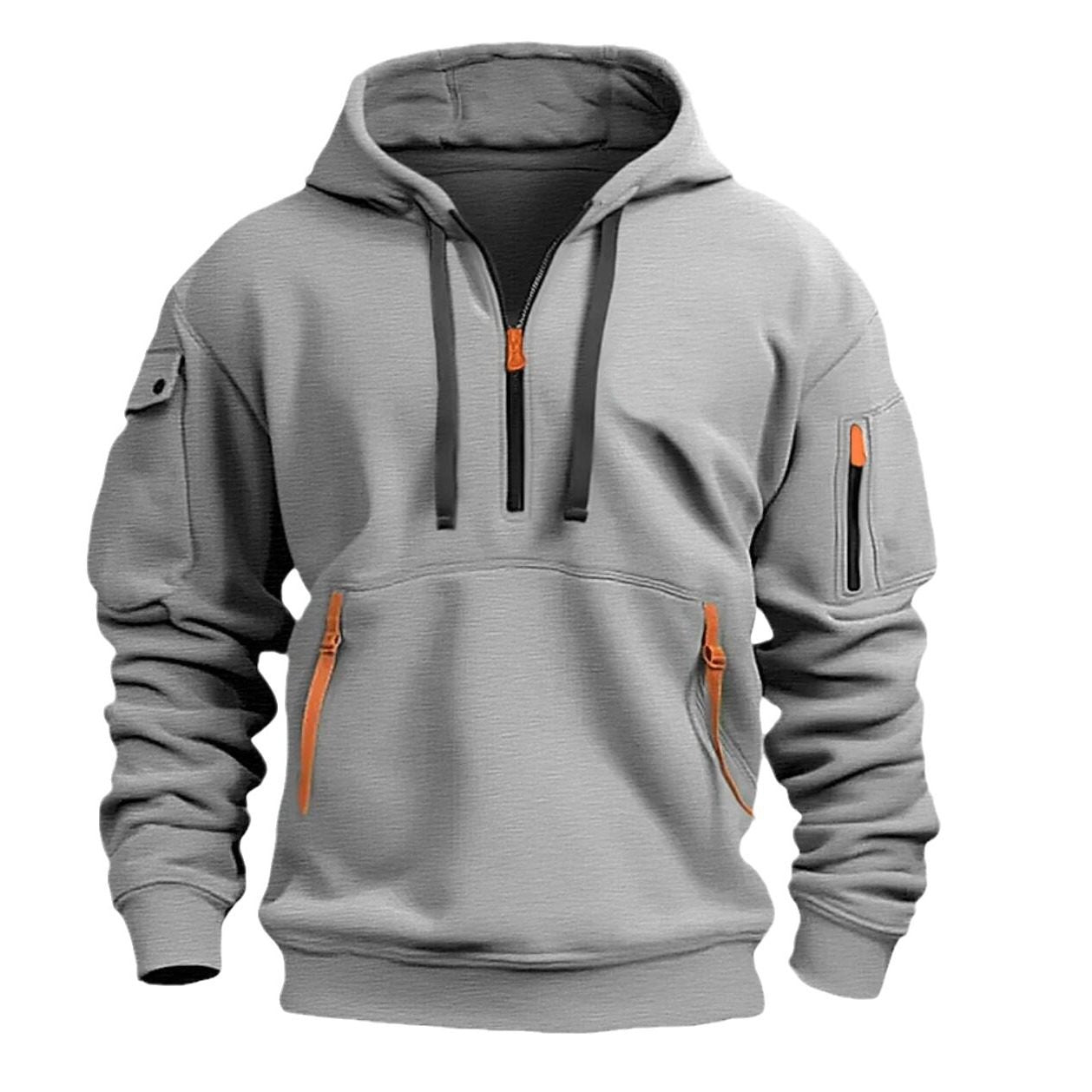 Men's Hooded Zip-Up Sweatshirt With Pockets Jacket