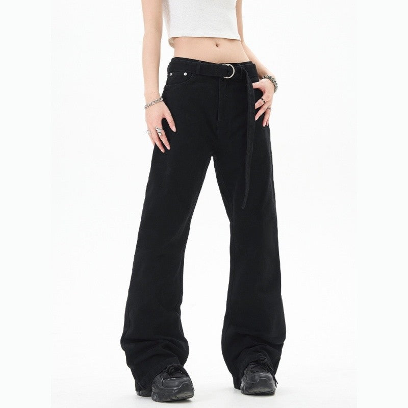 Slim Fit Flare Cargo Pants Solid Color Basic Unisex Design
