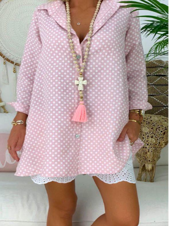 Big Size Shirt With Dot Printing