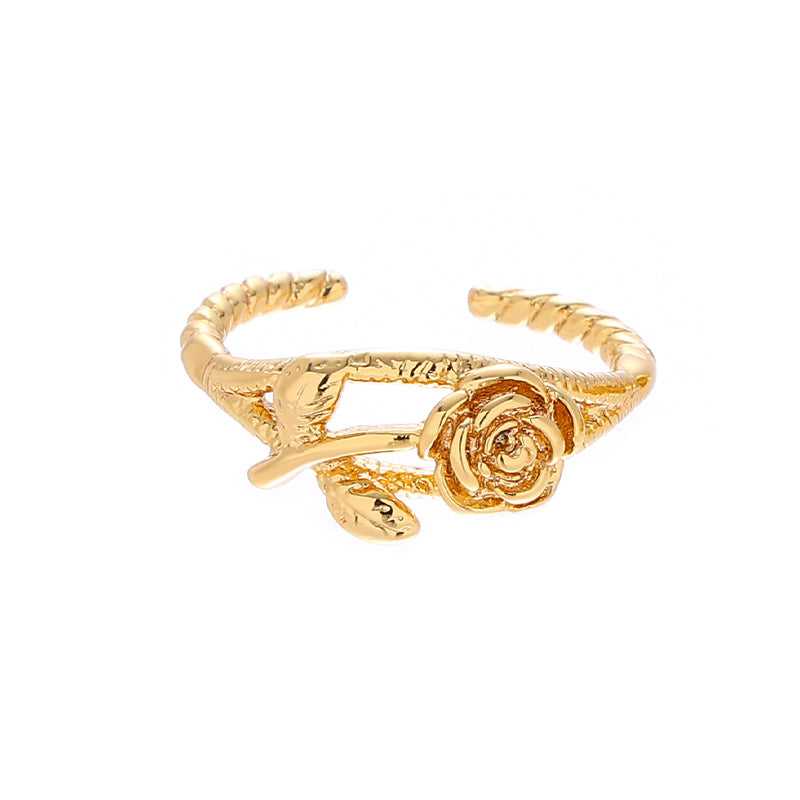 Vintage Sunflower Zircon Open Ring