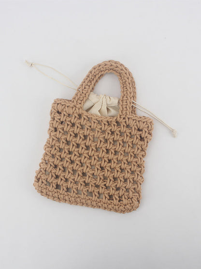 Hollow Solid Color Mini Knitting Woven Bags Handbags